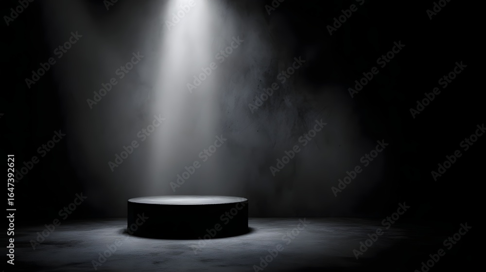 Canvas Prints illuminated minimalist stage with centered spotlight