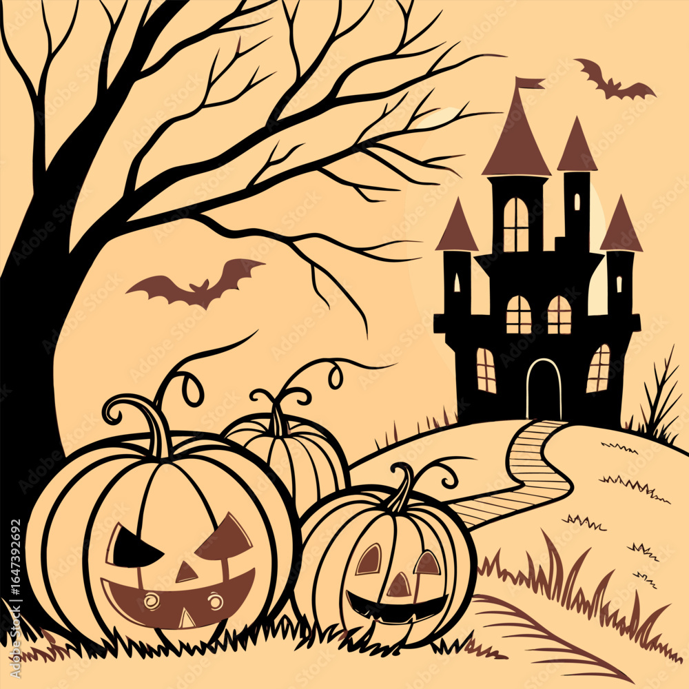 Poster hellowen party. happy hellowen background vector,hellowen design vector,happy hellowen background im