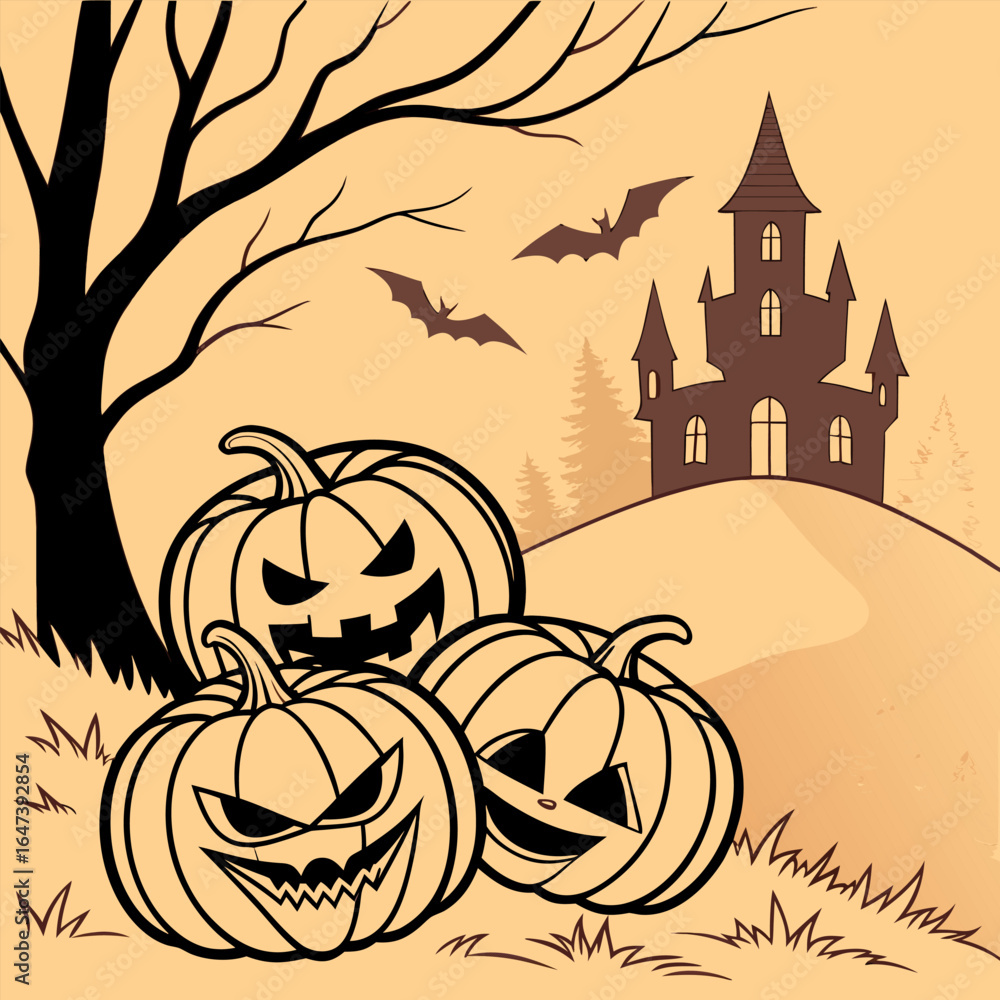Poster hellowen party. happy hellowen background vector,hellowen design vector,happy hellowen background im