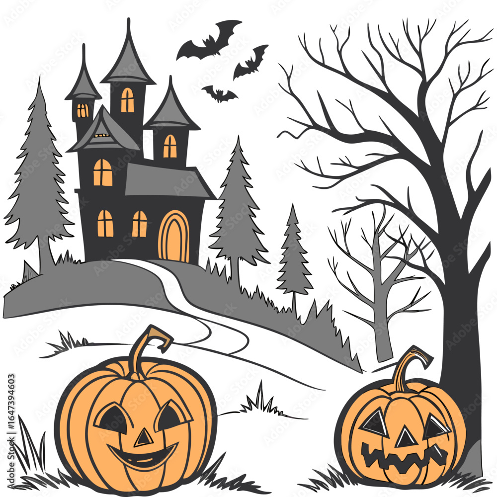Poster hellowen party. happy hellowen background vector,hellowen design vector,happy hellowen background im