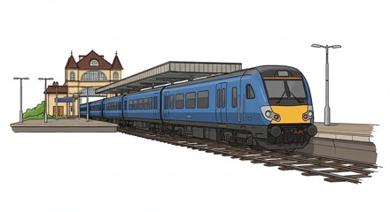 Obraz premium train on railway station