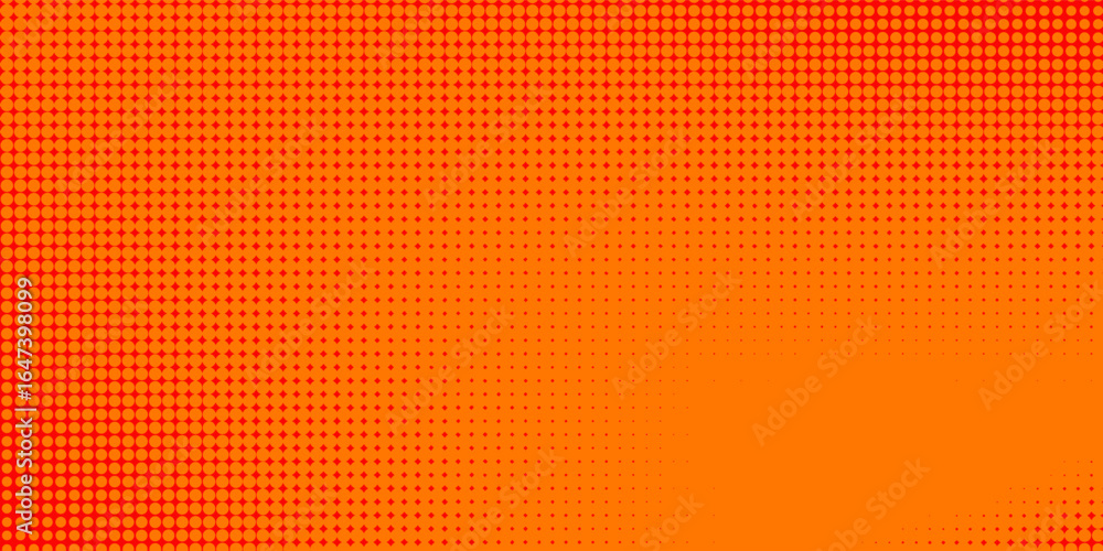 Aufkleber dots halftone orange color pattern gradient texture with technology digital background. dots pop art