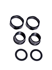 Set of black threaded pump fittings