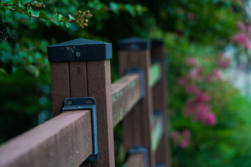 Rustic Wooden Fence with Lush Greenery