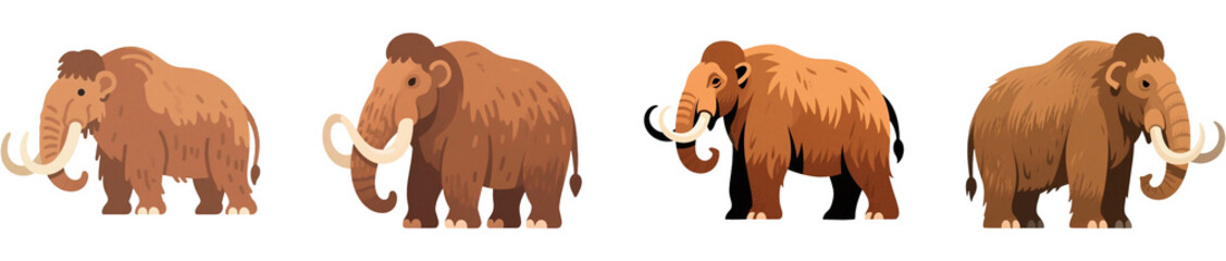 Fototapeta premium マンモス ゾウ 動物 古代 生き物 イラスト