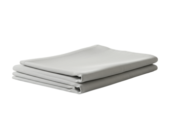 A pristine, meticulously folded white fabric napkin on a polished white marble slab, soft studio lighting, blurred background with bokeh and copy space, concept of luxury and meticulous service