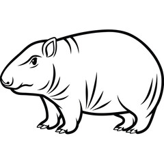 Obraz premium Outline Vector Illustration of Porcupine Silhouette– Isolated on White Background