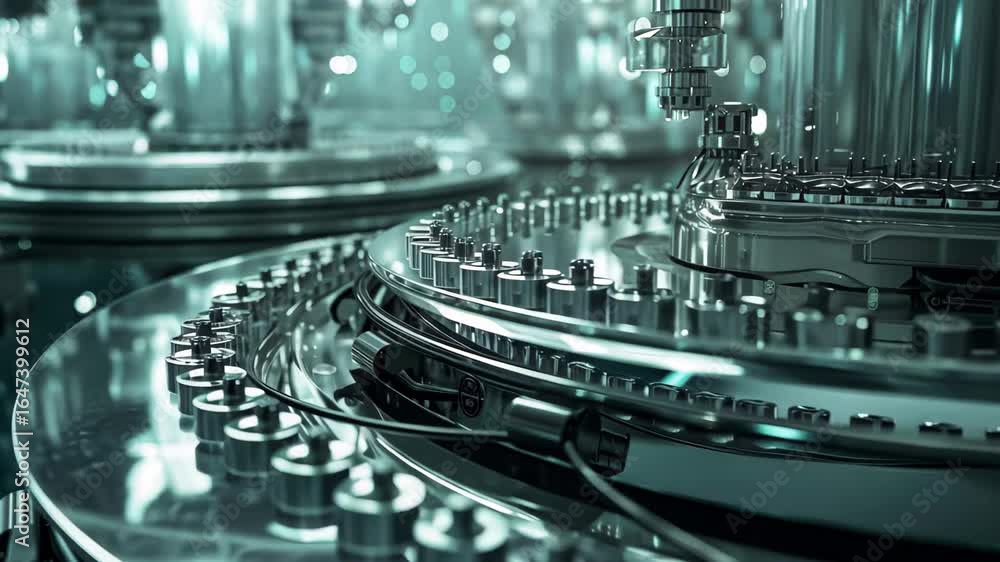 Poster advanced technology in high resolution showcasing intricate machinery and circuits in a modern manuf
