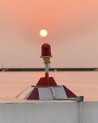 Red obstruction light on Rooftop(OB light).