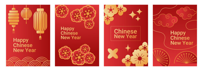 Set of Chinese New Year greeting posters