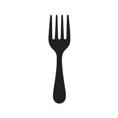 Fork Silhouette Icon in Minimal Style
