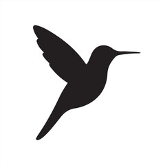 Hummingbird Silhouette Icon with Elegant Curves