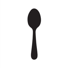 Spoon Silhouette Icon with Simple Design