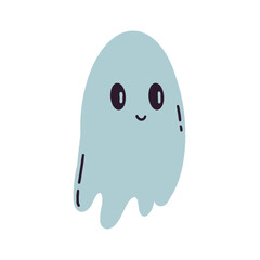 Cute Ghost Illustration. Hand Drawn Doodle Vector.