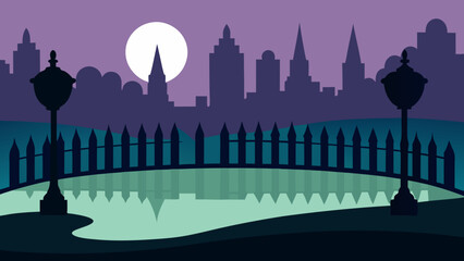 Fototapeta premium Vector illustration of a city skyline with buildings and skyscrapers
