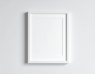 Blank White Picture Frame on a White Wall