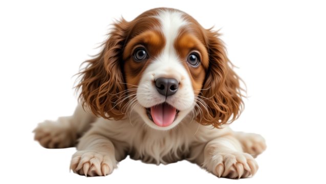 Adorable puppy face with joyful expression bright eyes fluffy fur playful posture and friendly demeanor captured in a high-quality pet photography image