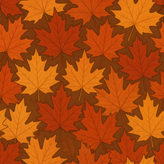 Fototapeta premium Autumn's Embrace: A vibrant tapestry of fall foliage, showcasing the warm hues of autumn leaves in a photorealistic arrangement.