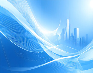 Abstract Blue Cityscape A modern graphic illustration of skyscrapers, perfect for background designs