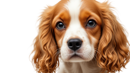 Beautiful close-up of a young adorable puppy with expressive eyes fluffy fur and a joyful expression showcasing pet companionship and natural outdoor setting