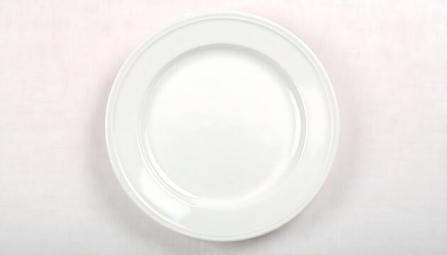 Minimalist top-down flatlay of an empty white ceramic plate, a powerful concept for World Food Day awareness.