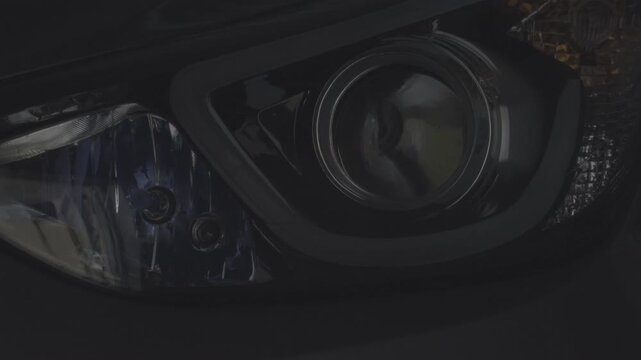 Car Parts. Car Basics. Car Headlights - S-log 4K moving