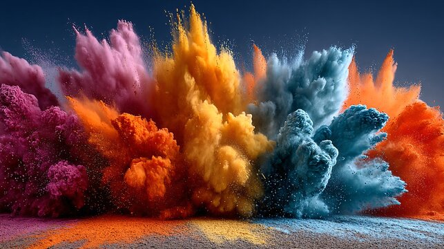 Colorful Dust Clouds Burst into the Air in a Triumphant Display