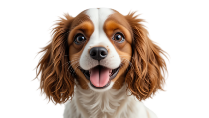 Adorable puppy with expressive eyes and joyful smile showcasing playful and friendly canine in a close-up portrait for pet lovers and animal enthusiasts