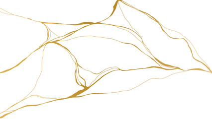 luxury marble texture pattern of Golden kintsugi crack. Vector horizontal backdrop poster background with intertwine graceful veins. gold broken seams