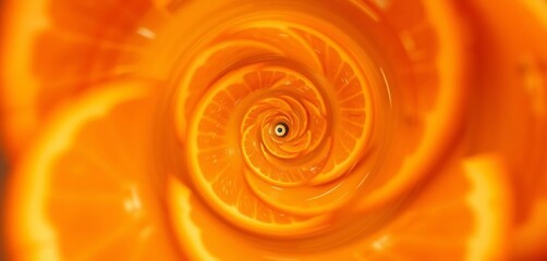 Spinning orange slices creating a vibrant, swirling vortex,  healthy,  spin