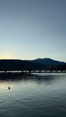 sunset over the lake