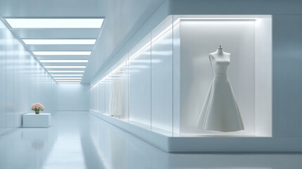 futuristic retail store devoid of people featuring augmented reality ar sales assistants and virtual fitting rooms