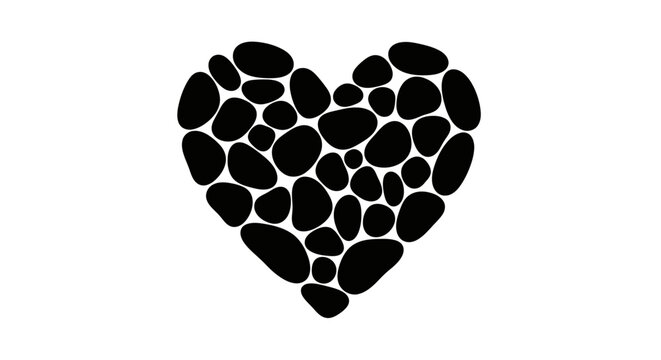 a heart formed from pebbles illustrating unity strength and collective love perfect for valentines day charity campaigns or community projects