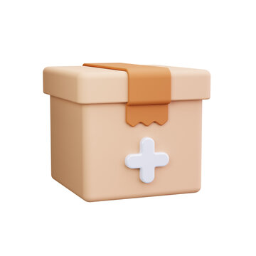 medicine box 3d render icons