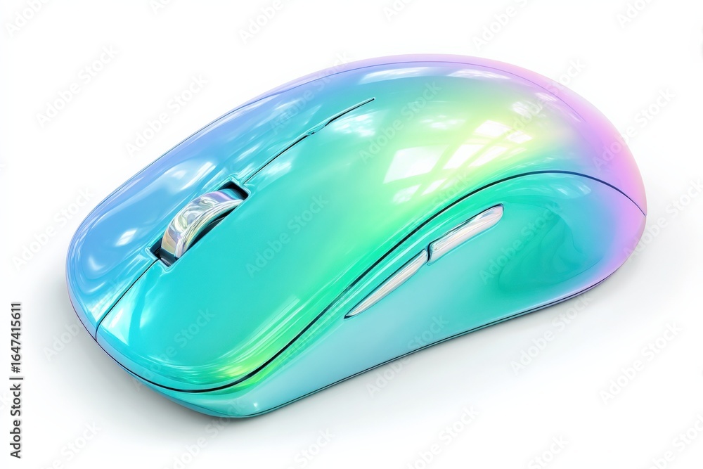 Aufkleber ergonomic wireless mouse with gradient iridescent finish for computing and modern technology use