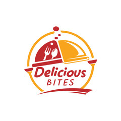 Vector design illustration of a retro food logo with vintage ribbon signs and stickers
