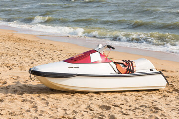 Jet ski on the beach.
