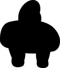 Black man silhouette on isolated white background. Vector illustration. Top view.