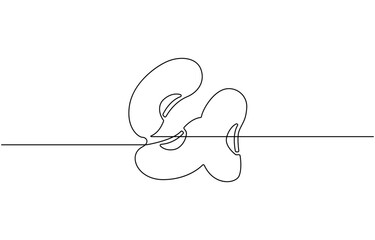 Continuous Line Drawing , Bean icon.