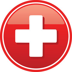 Obraz premium Red Medical Cross Symbol Representing Health and Emergency