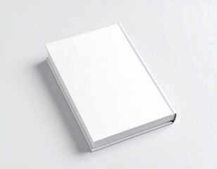 Blank white book cover on a light gray background