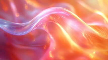 A vibrant holographic wave pulsed with an ethereal, neon luminescence, its curved surface shifting through a kaleidoscope of colors 