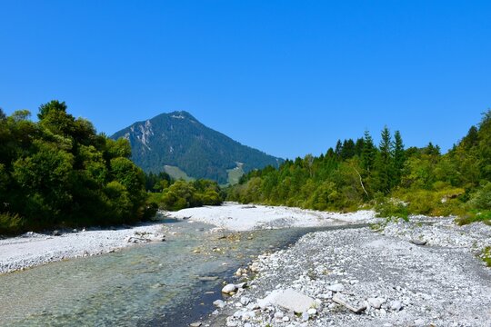 Rock alluvium at Sava Dolinka river and Vitranc hill near Kranjska Gora in Gorenjska, Slovenia