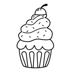 cupcake coloring page printable