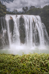 Vertical close up on the Huangguoshu Waterfall in Guizhou Province, China