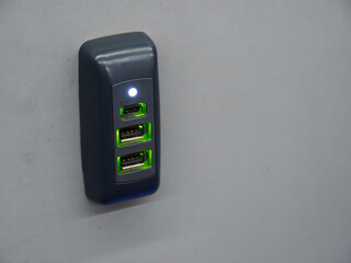 USB Charging Station for Travelers in Bus