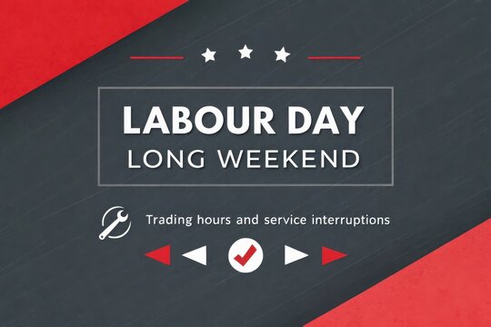 Labour day long weekend celebration with patriotic stars and stripes design