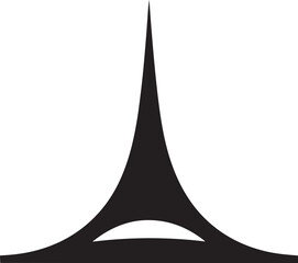 Fototapeta premium Black abstract tower shape with white negative space vector