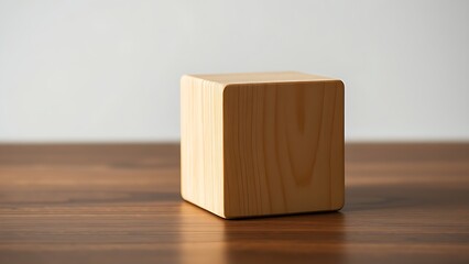 Wooden cube blocks arranged to symbolize success, directional lighting adding depth to the simple yet meaningful composition.