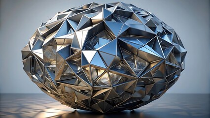 Metallic triangular sphere abstract structure